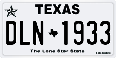 TX license plate DLN1933