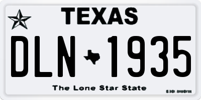 TX license plate DLN1935