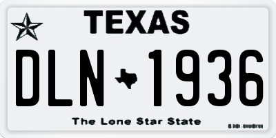 TX license plate DLN1936