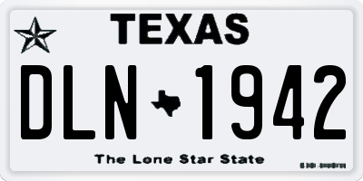 TX license plate DLN1942