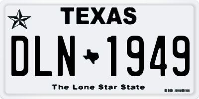 TX license plate DLN1949