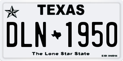 TX license plate DLN1950