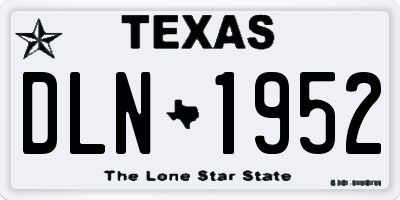 TX license plate DLN1952