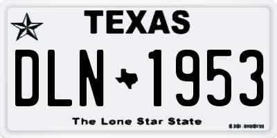 TX license plate DLN1953