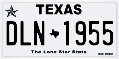 TX license plate DLN1955