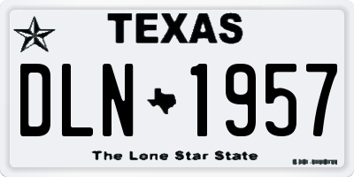 TX license plate DLN1957