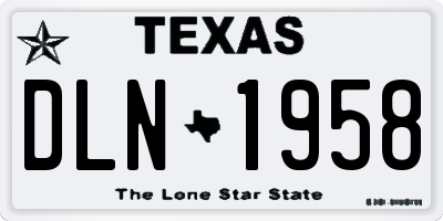 TX license plate DLN1958