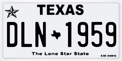 TX license plate DLN1959