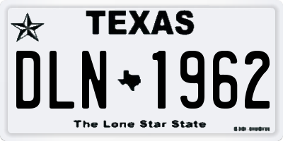 TX license plate DLN1962