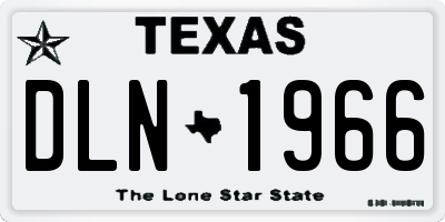 TX license plate DLN1966
