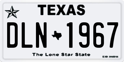 TX license plate DLN1967