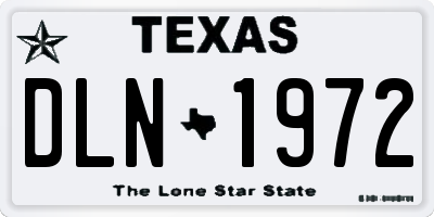 TX license plate DLN1972