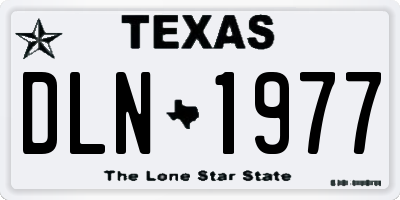 TX license plate DLN1977