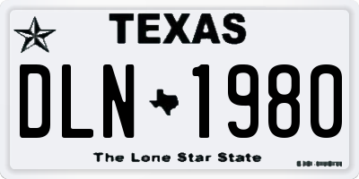 TX license plate DLN1980