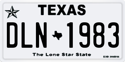 TX license plate DLN1983