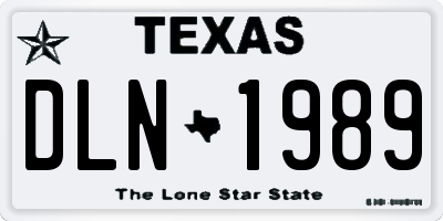 TX license plate DLN1989