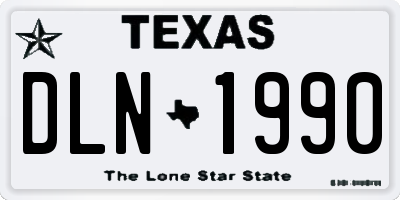 TX license plate DLN1990
