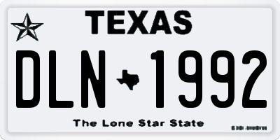 TX license plate DLN1992