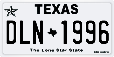 TX license plate DLN1996