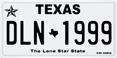 TX license plate DLN1999