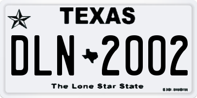 TX license plate DLN2002