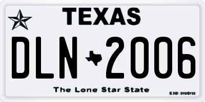 TX license plate DLN2006