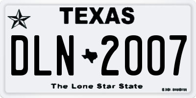 TX license plate DLN2007