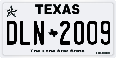 TX license plate DLN2009