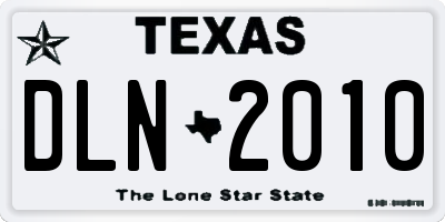 TX license plate DLN2010