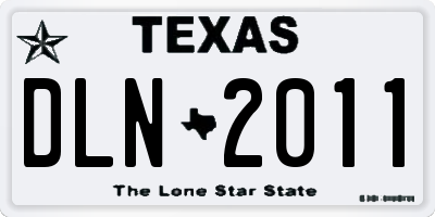 TX license plate DLN2011
