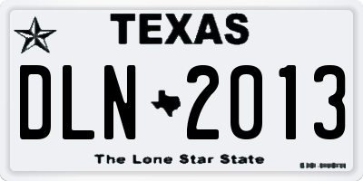 TX license plate DLN2013