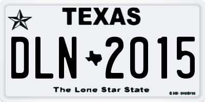 TX license plate DLN2015