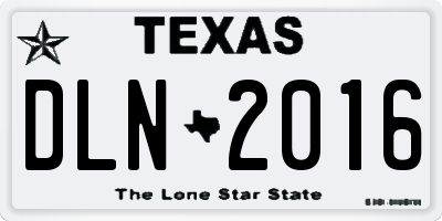 TX license plate DLN2016