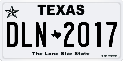 TX license plate DLN2017