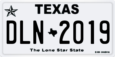 TX license plate DLN2019