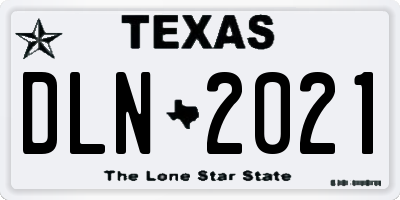 TX license plate DLN2021