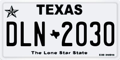 TX license plate DLN2030