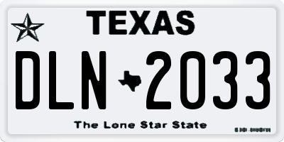 TX license plate DLN2033