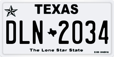 TX license plate DLN2034
