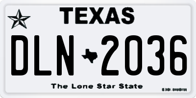 TX license plate DLN2036