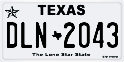 TX license plate DLN2043