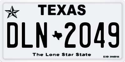 TX license plate DLN2049