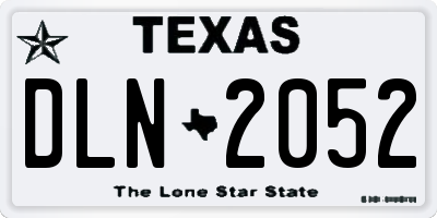 TX license plate DLN2052