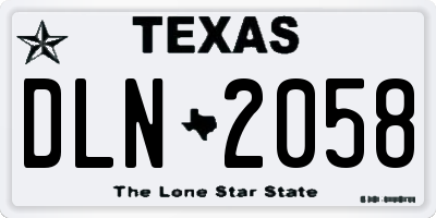 TX license plate DLN2058