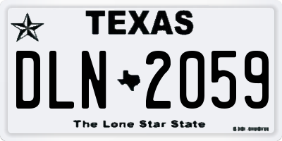 TX license plate DLN2059