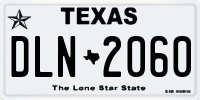 TX license plate DLN2060