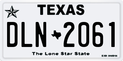 TX license plate DLN2061
