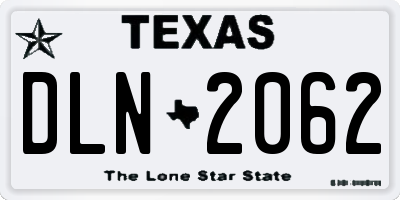 TX license plate DLN2062
