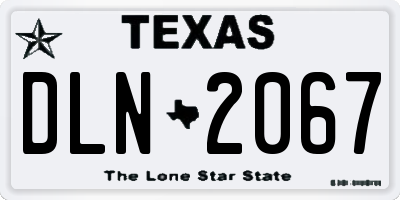 TX license plate DLN2067
