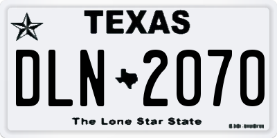 TX license plate DLN2070